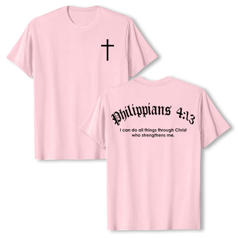 Christianartworkshop Philippiens 4:13 « Je peux tout faire » T-shirt Force - Rose - 2XL - image 14