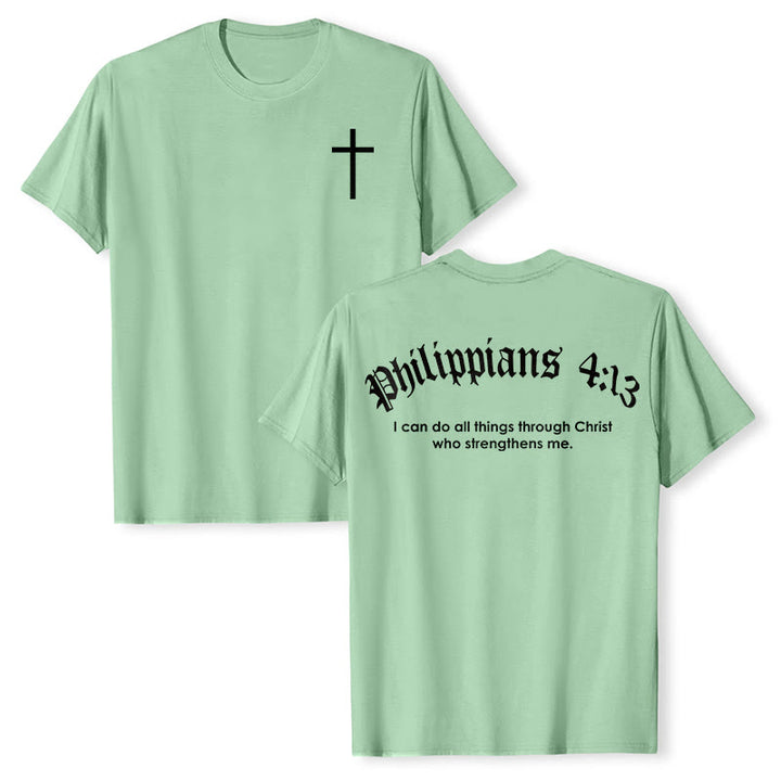 Christianartworkshop Philippiens 4:13 « Je peux tout faire » T-shirt Force - Vert clair - 2XL - image 26