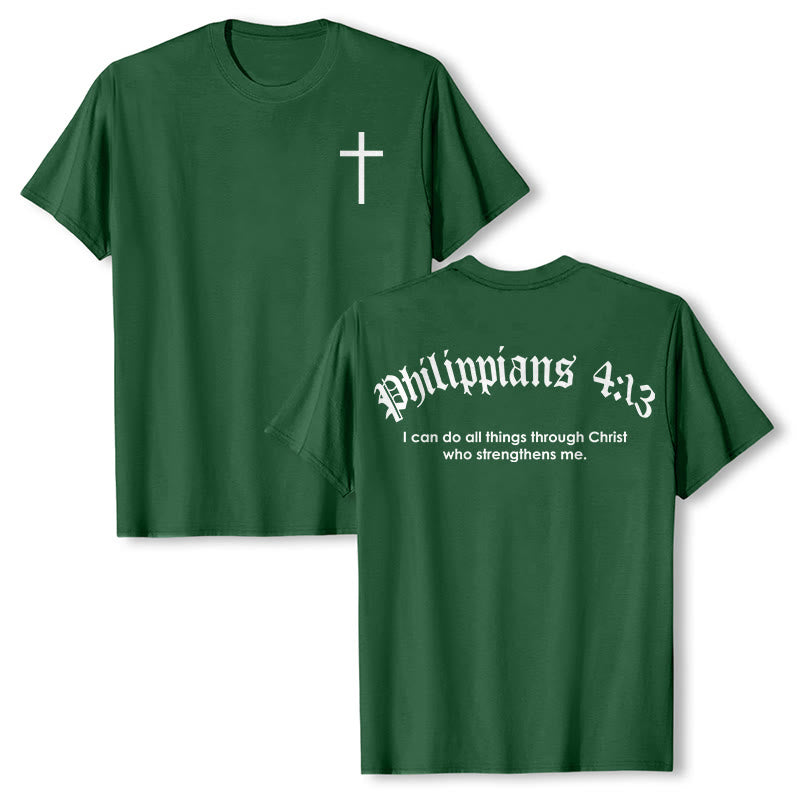 Christianartworkshop Philippiens 4:13 « Je peux tout faire » T-shirt Force - Vert foncé - 2XL - image 23