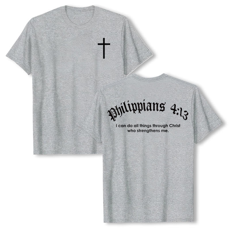 Christianartworkshop Philippiens 4:13 « Je peux tout faire » T-shirt Force - Gris - 2XL - image 11