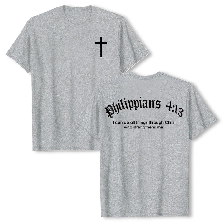 Christianartworkshop Philippiens 4:13 « Je peux tout faire » T-shirt Force - Gris - 2XL - image 11