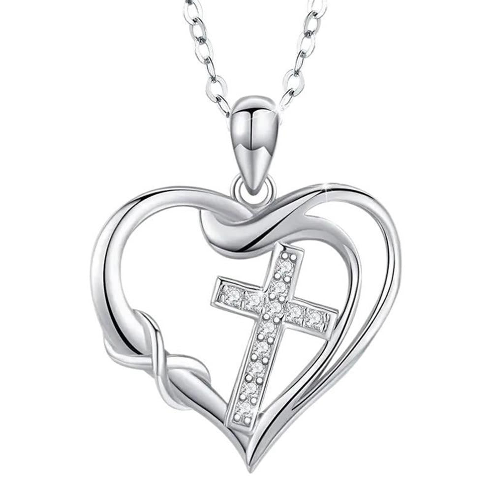 Christianartworkshop Collier Cœur et Croix : Dévotion et Élégance Intemporelle - Argent - image 0