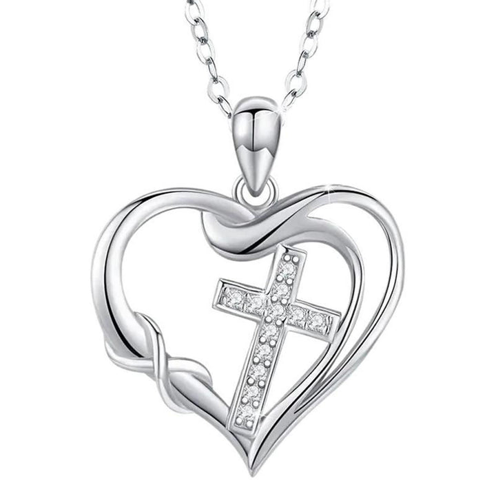 Christianartworkshop Collier Cœur et Croix : Dévotion et Élégance Intemporelle - Argent - image 0