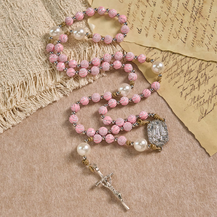 Christianartworkshop Chapelet de pétales de rose empli de grâce : un symbole sacré pour la prière et la réflexion - image 3