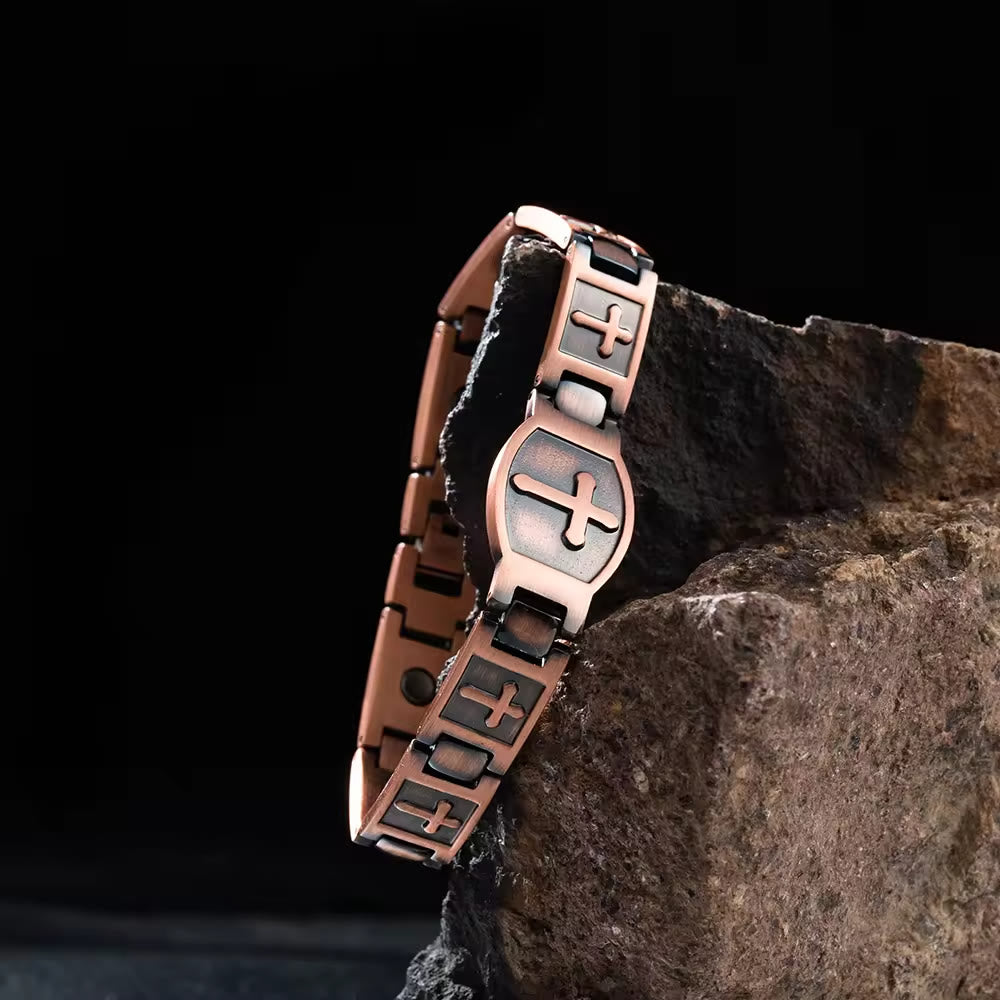 Christianartworkshop Bracelet à maillons avec croix gravée : symbole de force divine et de foi - image 5