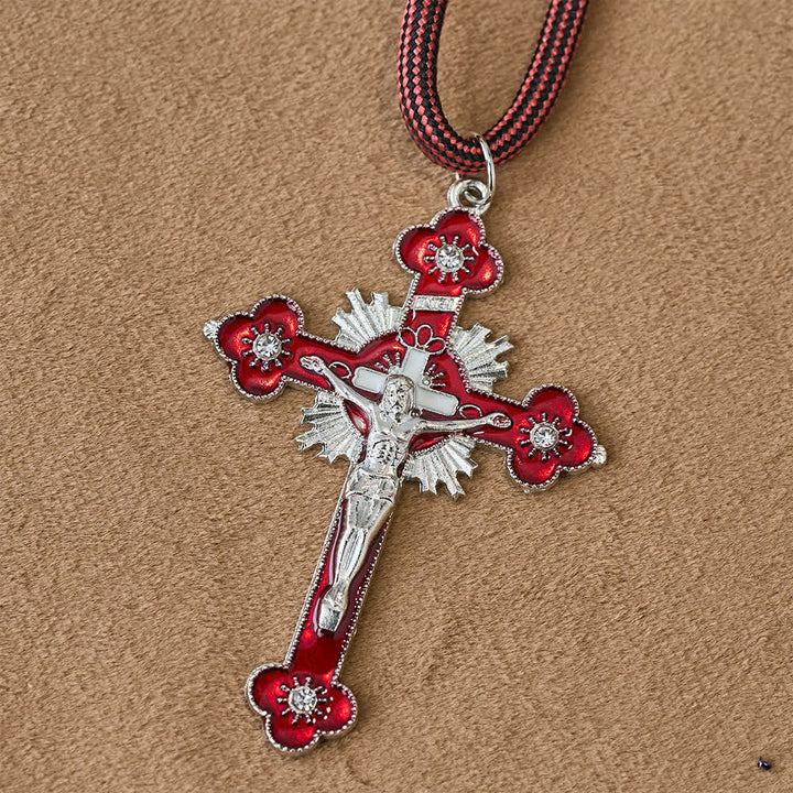 Christianartworkshop Chapelet de poche de la Divine Miséricorde avec perles d'agate rouge naturelle - image 6