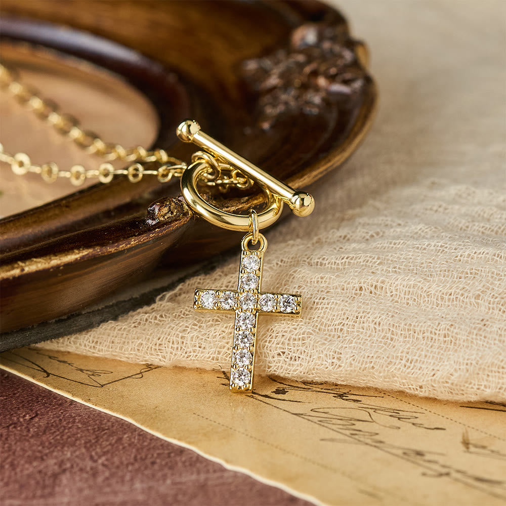 Christianartworkshop Collier croix à fermoir à bascule en zircon pavé : un symbole de foi sacrée et de grâce naturelle - image 4