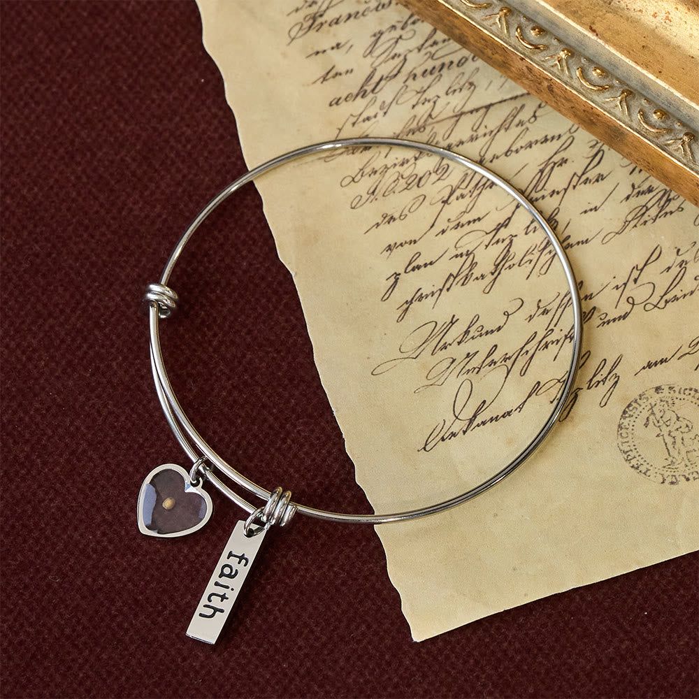Christianartworkshop Bracelet « Graine de moutarde et foi » avec breloque en forme de cœur : symbole de foi inébranlable et de grâce - image 5