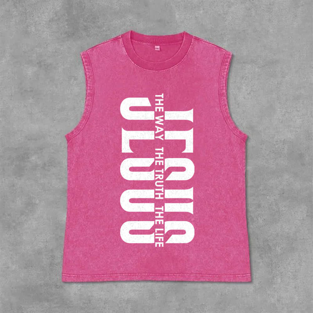 Christianartworkshop Débardeur unisexe lavé « The Way The Truth The Life » - Rose - 2XL - image 9