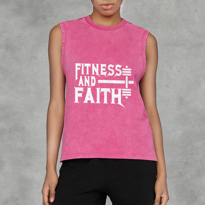 Christianartworkshop Débardeur unisexe lavé Fitness And Faith - image 11