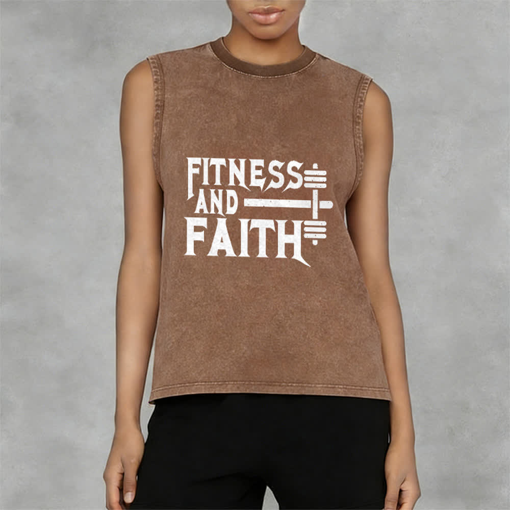 Christianartworkshop Débardeur unisexe lavé Fitness And Faith - image 14