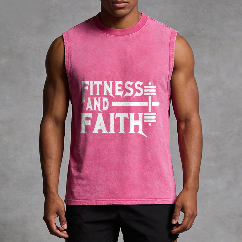 Christianartworkshop Débardeur unisexe lavé Fitness And Faith - image 10