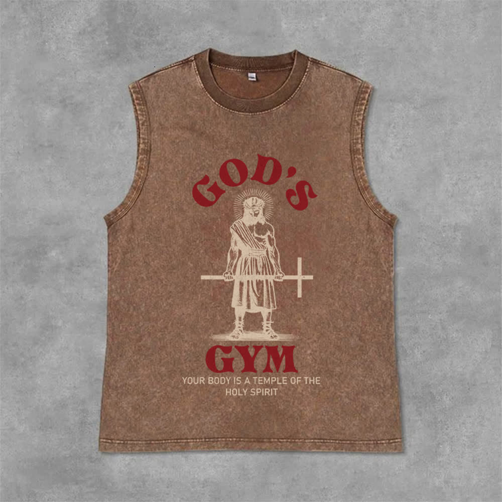 Christianartworkshop Débardeur unisexe lavé « Ton corps est un temple du Saint-Esprit » - Brun - 2XL - image 12