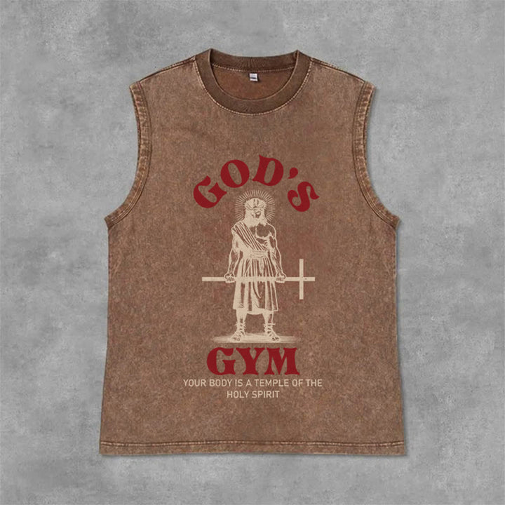 Christianartworkshop Débardeur unisexe lavé « Ton corps est un temple du Saint-Esprit » - Brun - 2XL - image 12