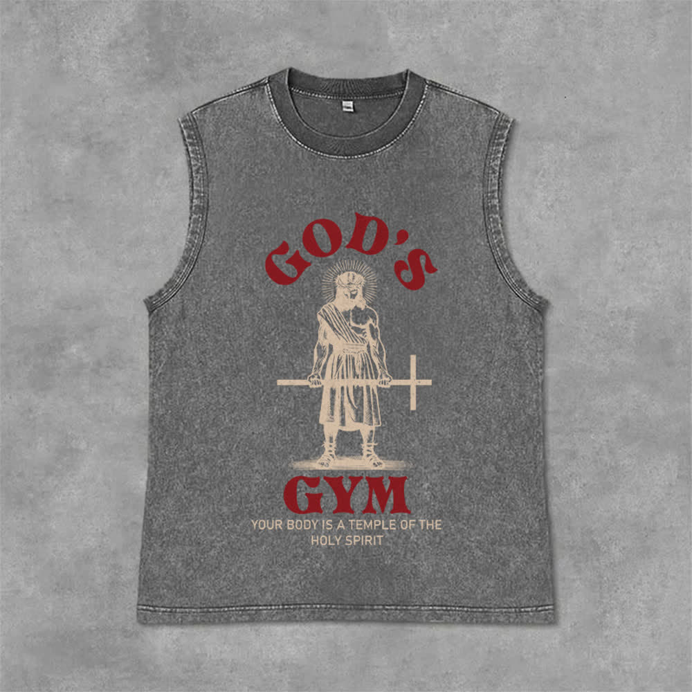 Christianartworkshop Débardeur unisexe lavé « Ton corps est un temple du Saint-Esprit » - Gris - 2XL - image 6