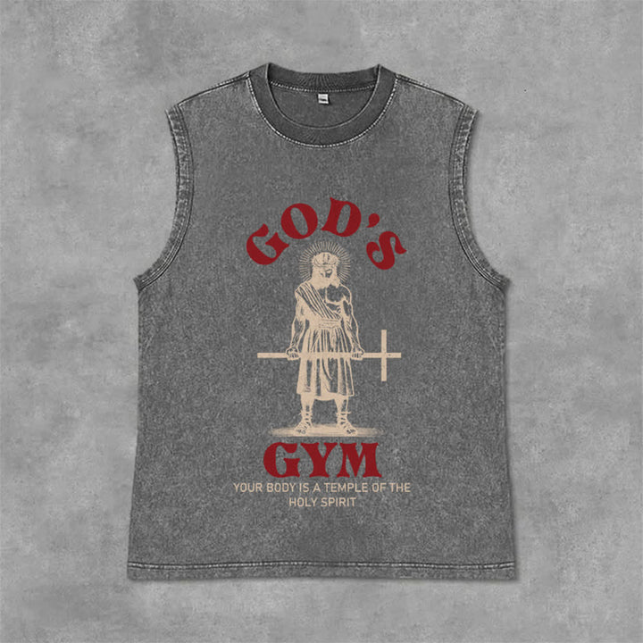 Christianartworkshop Débardeur unisexe lavé « Ton corps est un temple du Saint-Esprit » - Gris - 2XL - image 6