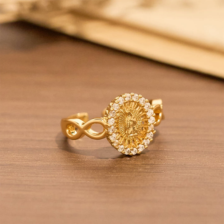 Christianartworkshop Bague Infinity Notre-Dame en zircon : emblème de la grâce mariale infinie - image 2