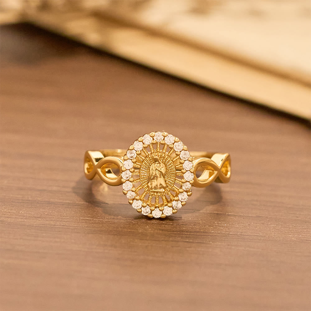 Christianartworkshop Bague Infinity Notre-Dame en zircon : emblème de la grâce mariale infinie - image 3