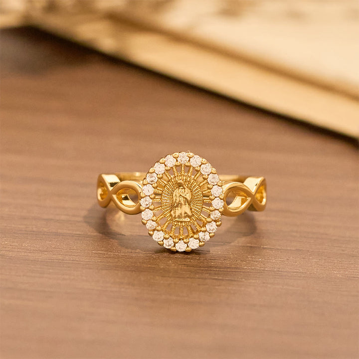 Christianartworkshop Bague Infinity Notre-Dame en zircon : emblème de la grâce mariale infinie - image 3