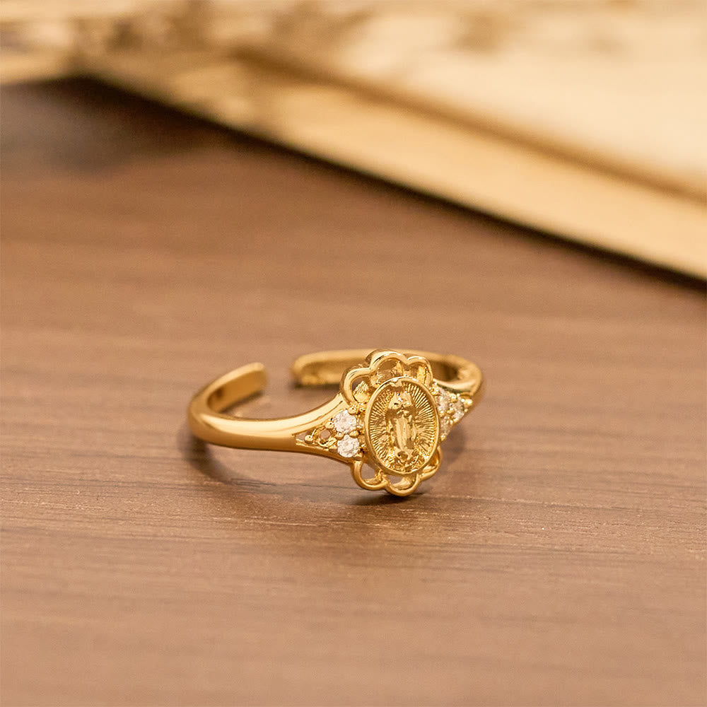 Christianartworkshop Bague Notre-Dame en zircon filigrané : emblème de la grâce et de la délicatesse mariales - image 2