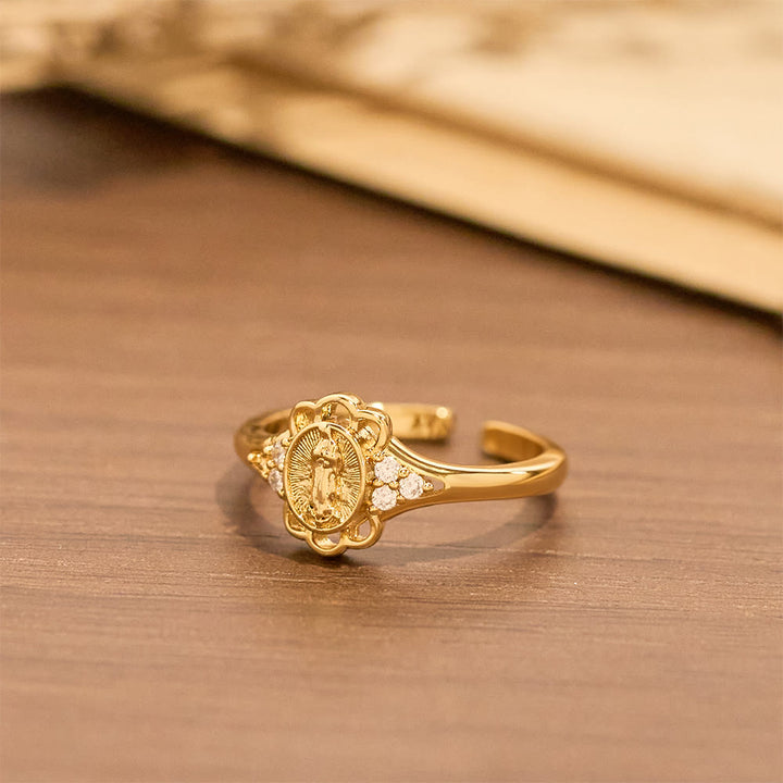 Christianartworkshop Bague Notre-Dame en zircon filigrané : emblème de la grâce et de la délicatesse mariales - image 4