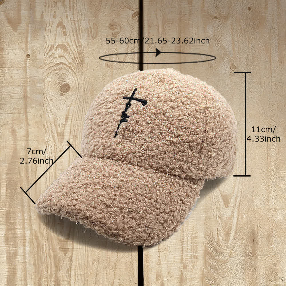 Christianartworkshop Casquette de baseball duveteuse brodée d'une croix de la foi - image 5