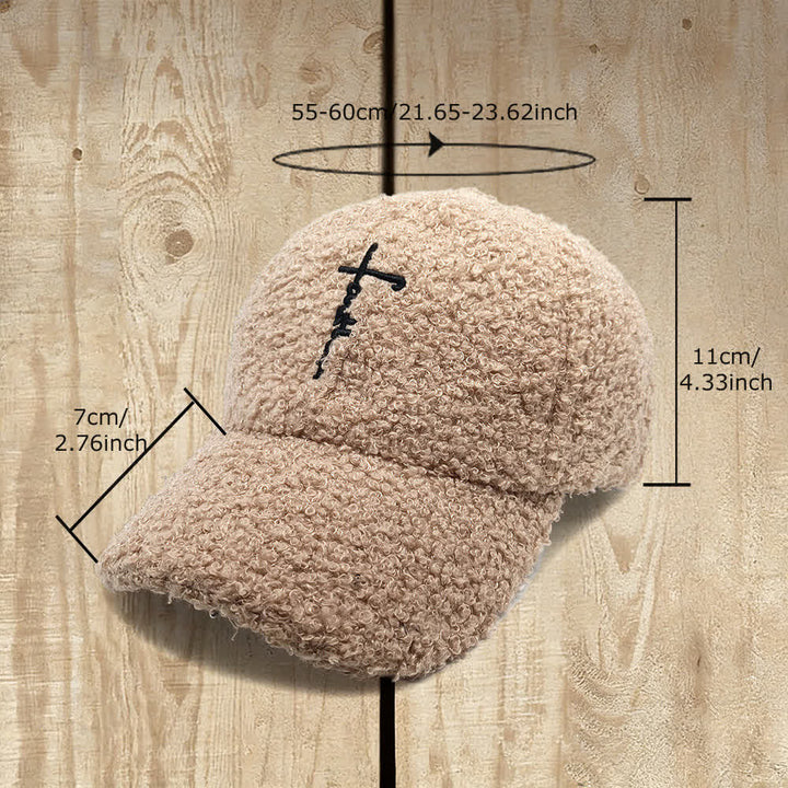 Christianartworkshop Casquette de baseball duveteuse brodée d'une croix de la foi - image 5