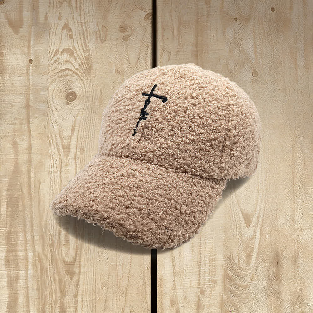 Christianartworkshop Casquette de baseball duveteuse brodée d'une croix de la foi - Kaki - image 4