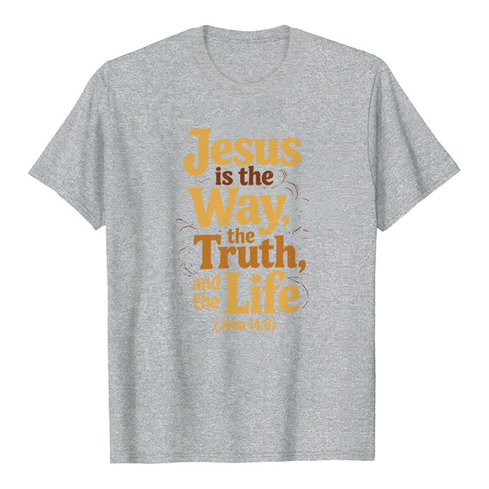 Christianartworkshop T-shirt premium « Jésus est le chemin, la vérité, la vie » - Gris - 2XL - image 7