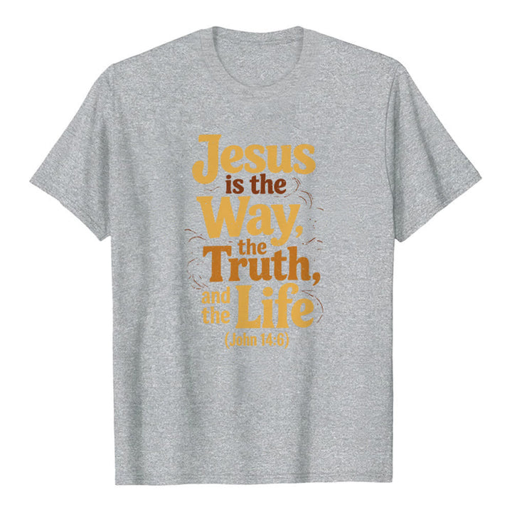 Christianartworkshop T-shirt premium « Jésus est le chemin, la vérité, la vie » - Gris - 2XL - image 7