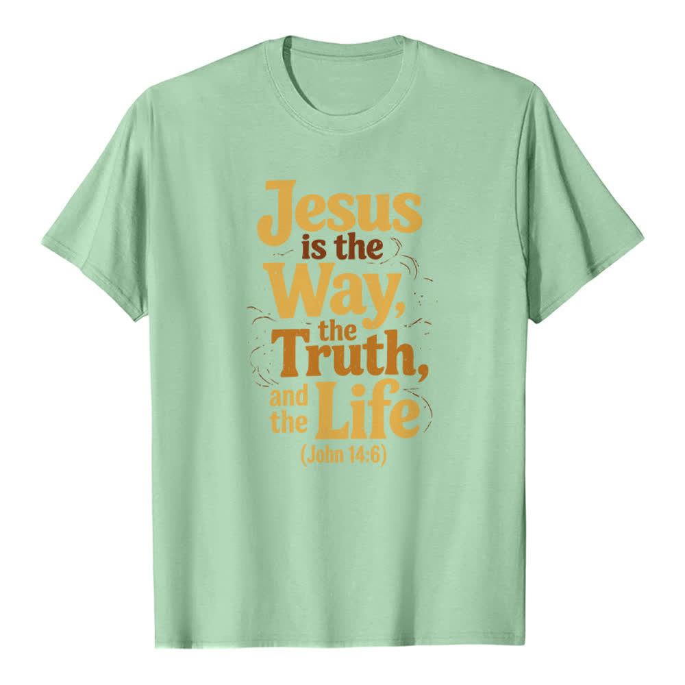 Christianartworkshop T-shirt premium « Jésus est le chemin, la vérité, la vie » - Vert clair - 2XL - image 3