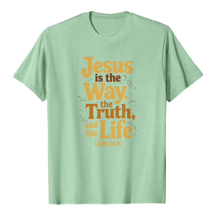 Christianartworkshop T-shirt premium « Jésus est le chemin, la vérité, la vie » - Vert clair - 2XL - image 3