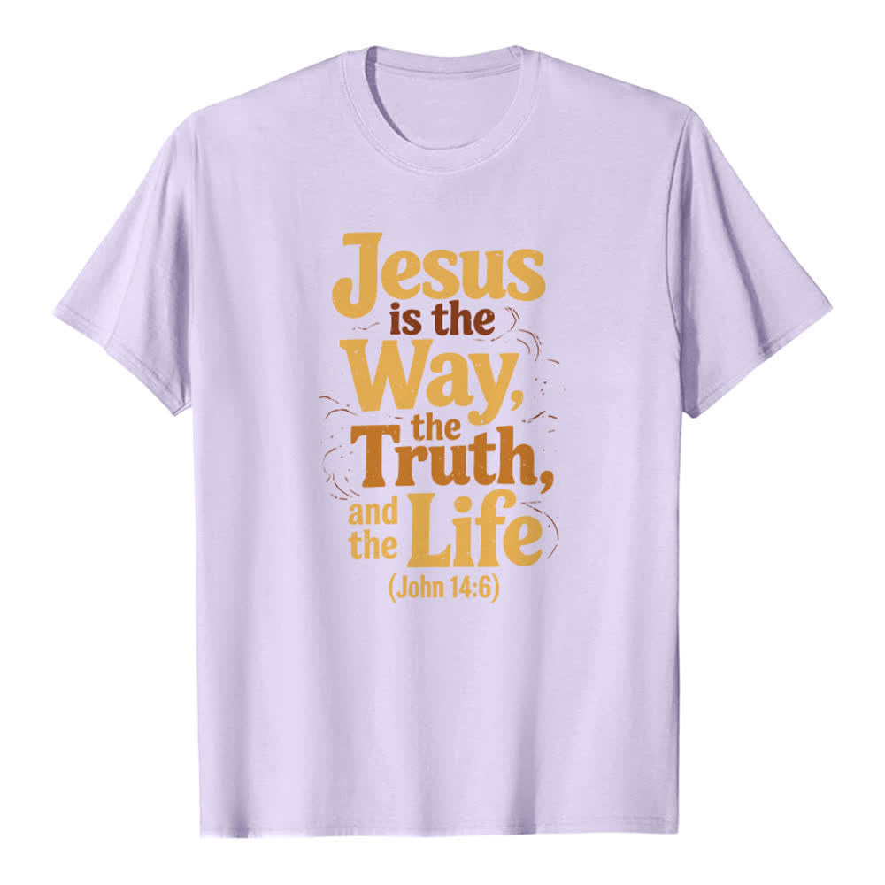 Christianartworkshop T-shirt premium « Jésus est le chemin, la vérité, la vie » - Violet - 2XL - image 2