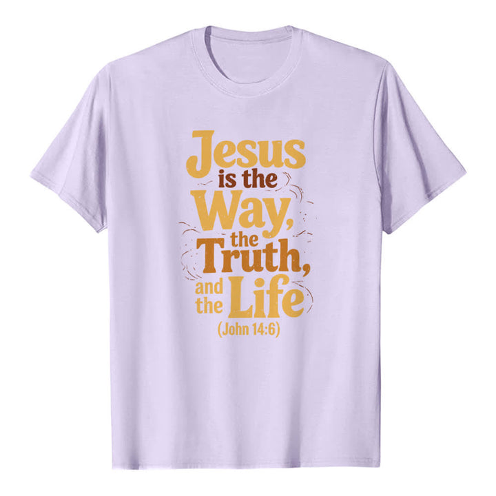 Christianartworkshop T-shirt premium « Jésus est le chemin, la vérité, la vie » - Violet - 2XL - image 2
