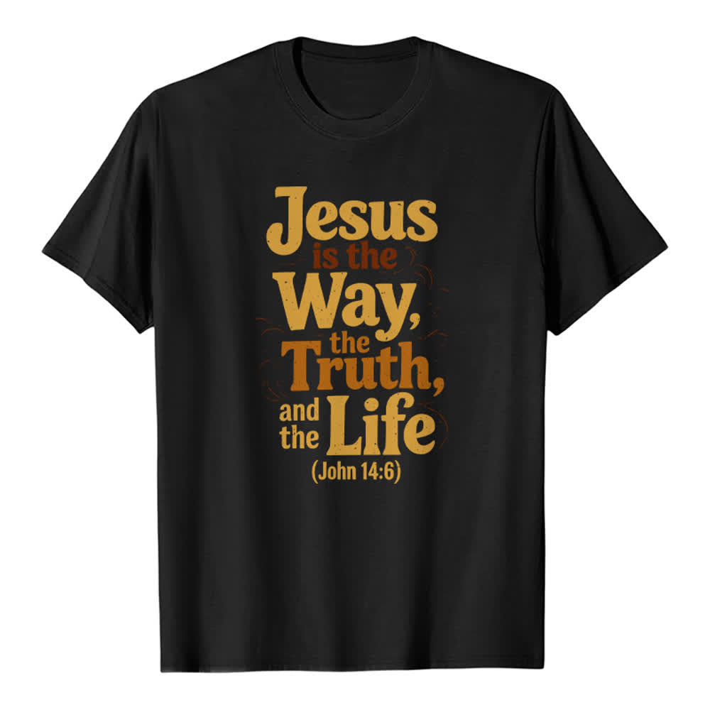 Christianartworkshop T-shirt premium « Jésus est le chemin, la vérité, la vie » - Noir - 2XL - image 8