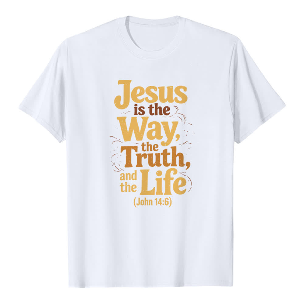 Christianartworkshop T-shirt premium « Jésus est le chemin, la vérité, la vie » - Blanc - 2XL - image 6