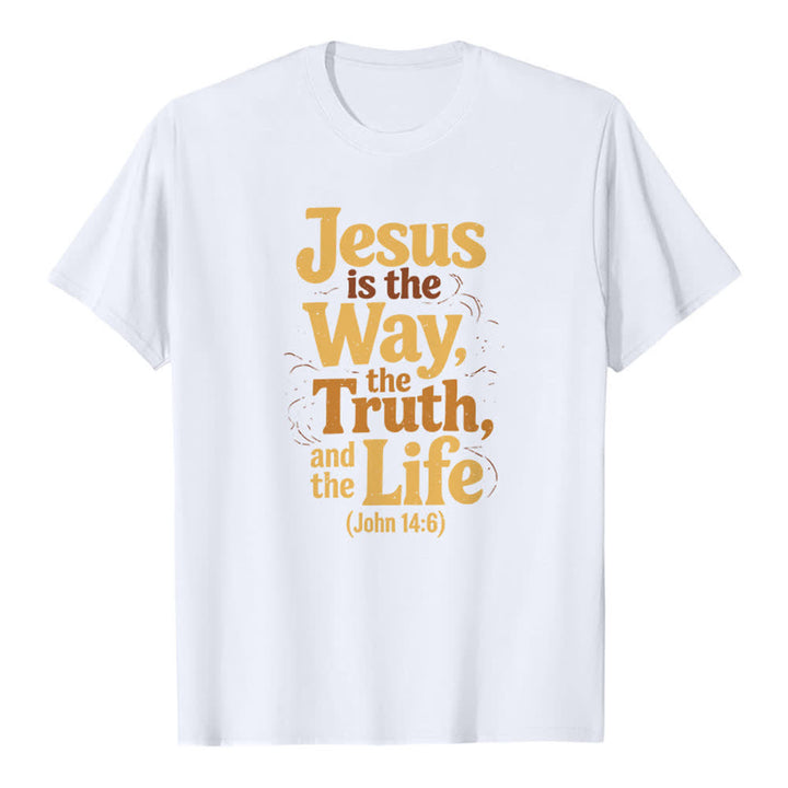 Christianartworkshop T-shirt premium « Jésus est le chemin, la vérité, la vie » - Blanc - 2XL - image 6