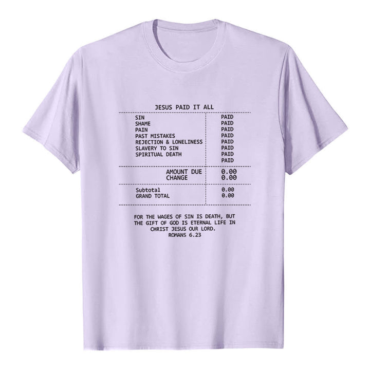Christianartworkshop T-shirt premium avec reçu « Jésus a tout payé » - Violet - 2XL - image 2