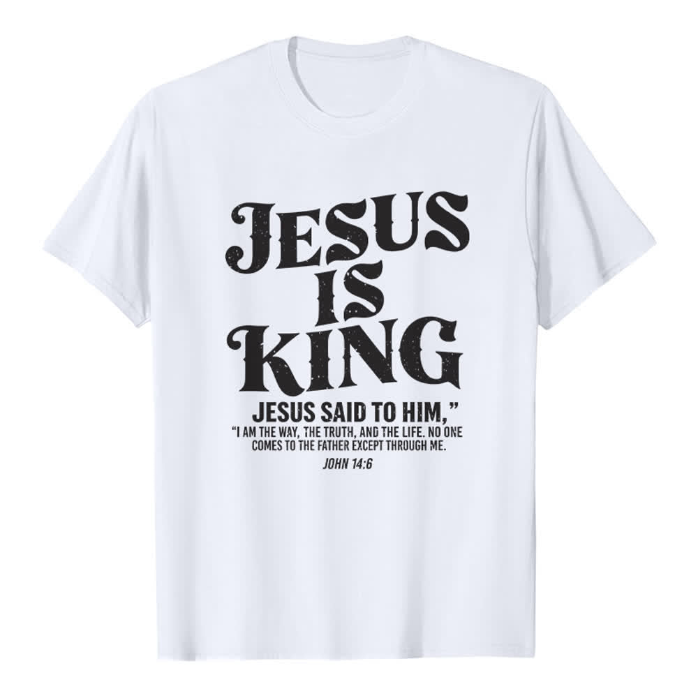 Christianartworkshop T-shirt premium « Jésus est roi Jean 14:6 » - Blanc - 2XL - image 6