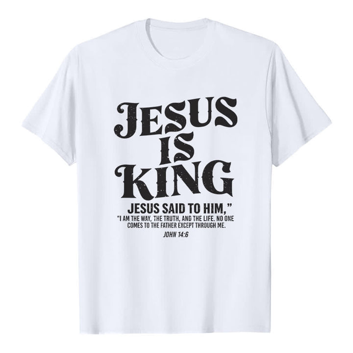 Christianartworkshop T-shirt premium « Jésus est roi Jean 14:6 » - Blanc - 2XL - image 6