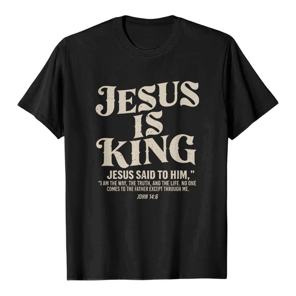 Christianartworkshop T-shirt premium « Jésus est roi Jean 14:6 » - Noir - 2XL - image 8