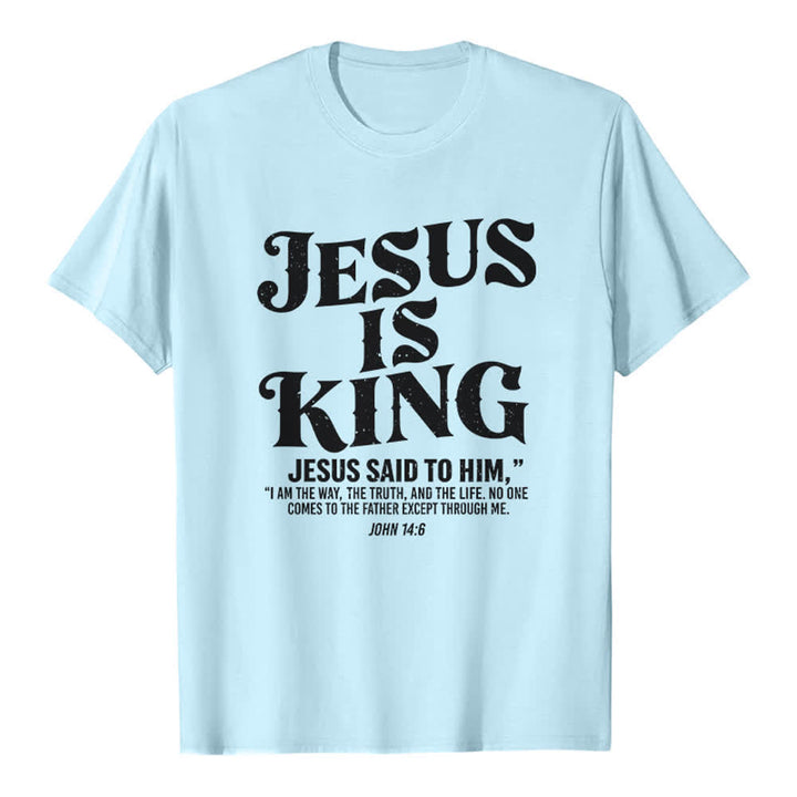 Christianartworkshop T-shirt premium « Jésus est roi Jean 14:6 » - Bleu - 2XL - image 4