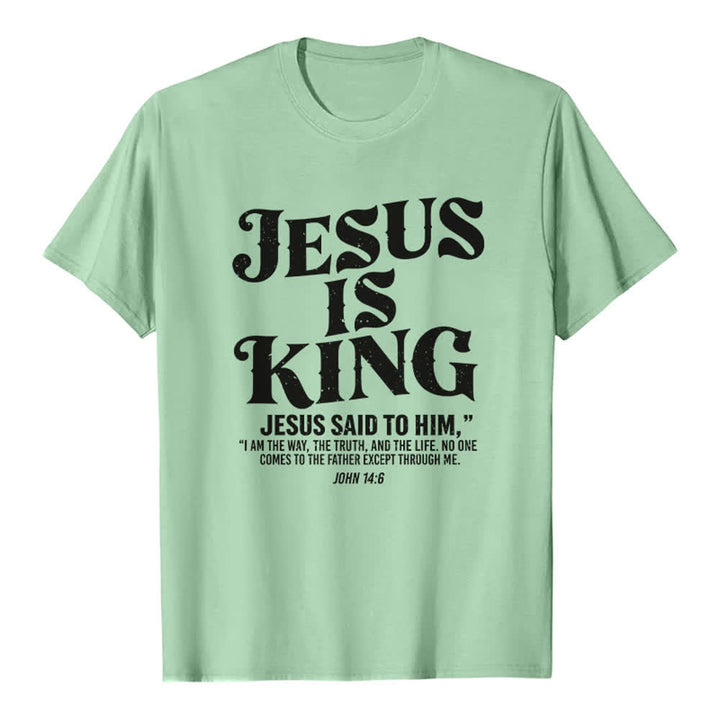 Christianartworkshop T-shirt premium « Jésus est roi Jean 14:6 » - Vert clair - 2XL - image 3