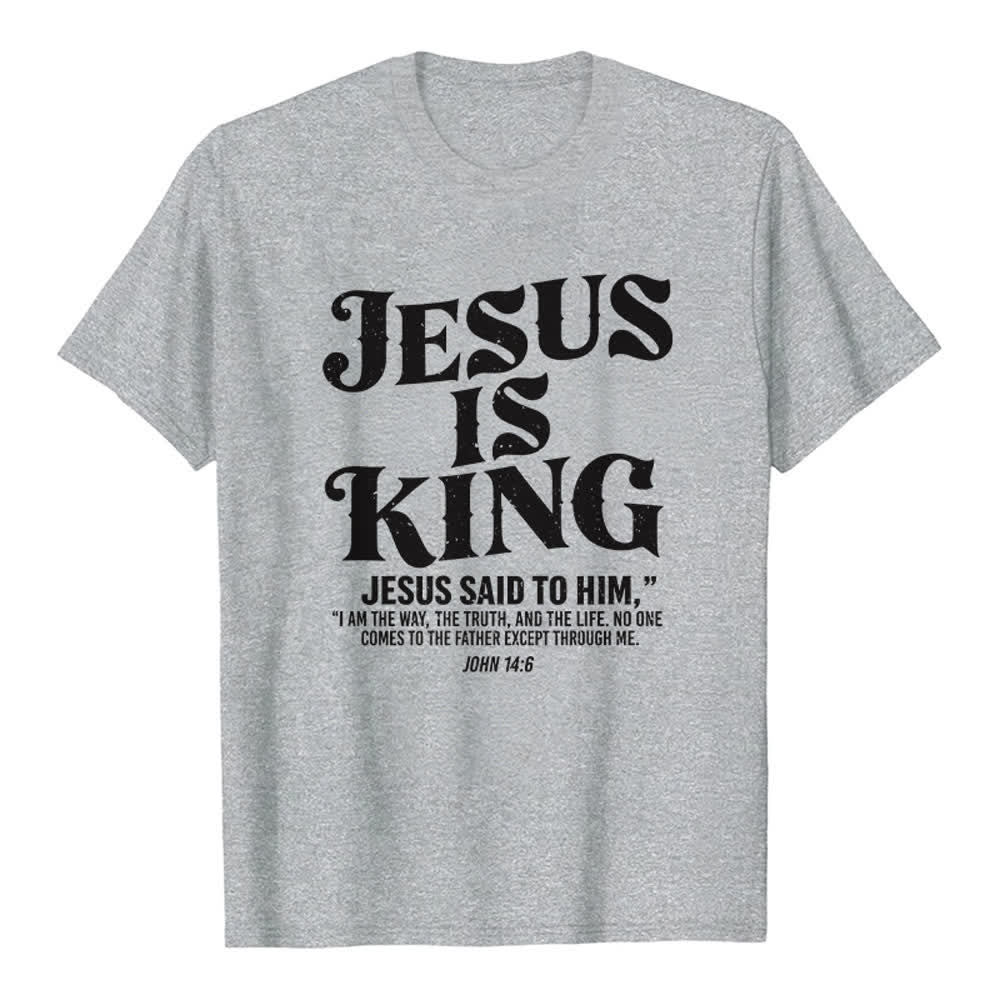 Christianartworkshop T-shirt premium « Jésus est roi Jean 14:6 » - Gris - 2XL - image 7