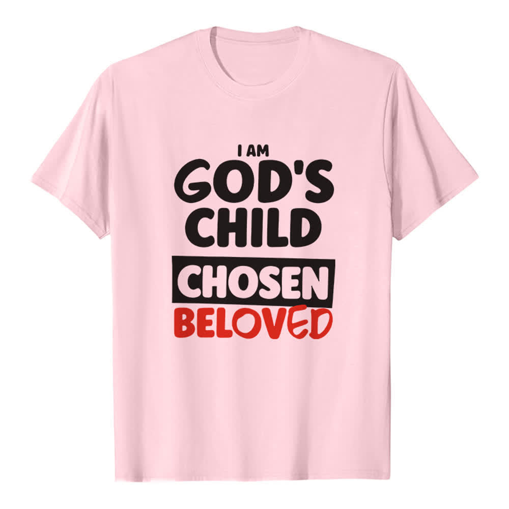 Christianartworkshop T-shirt premium God's Child avec typographie rétro audacieuse - Rose - 2XL - image 1