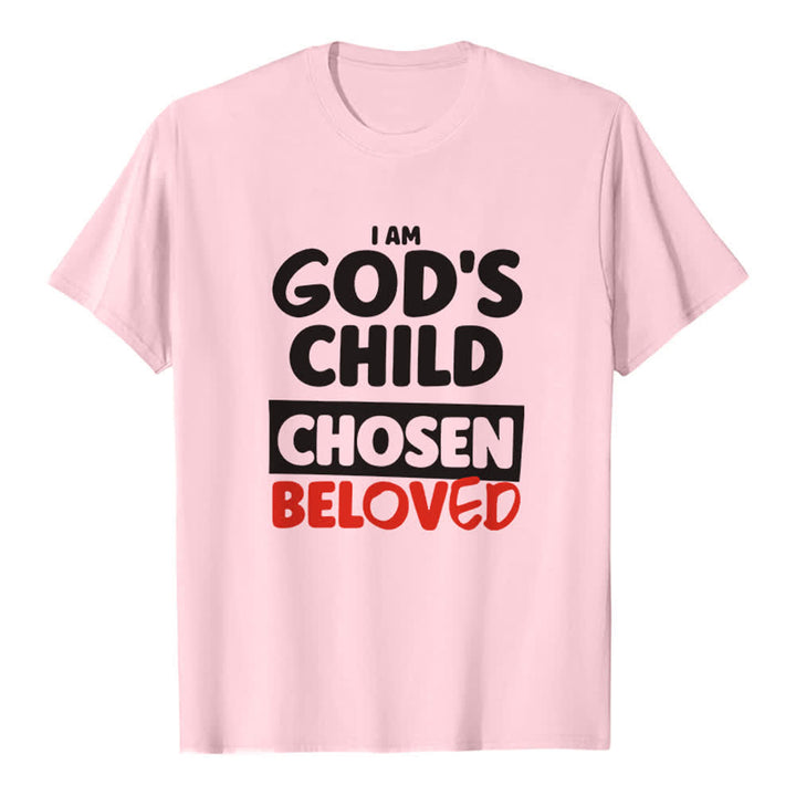 Christianartworkshop T-shirt premium God's Child avec typographie rétro audacieuse - Rose - 2XL - image 1