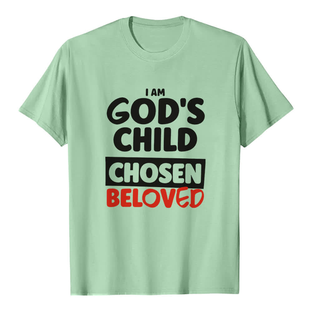 Christianartworkshop T-shirt premium God's Child avec typographie rétro audacieuse - Vert clair - 2XL - image 3