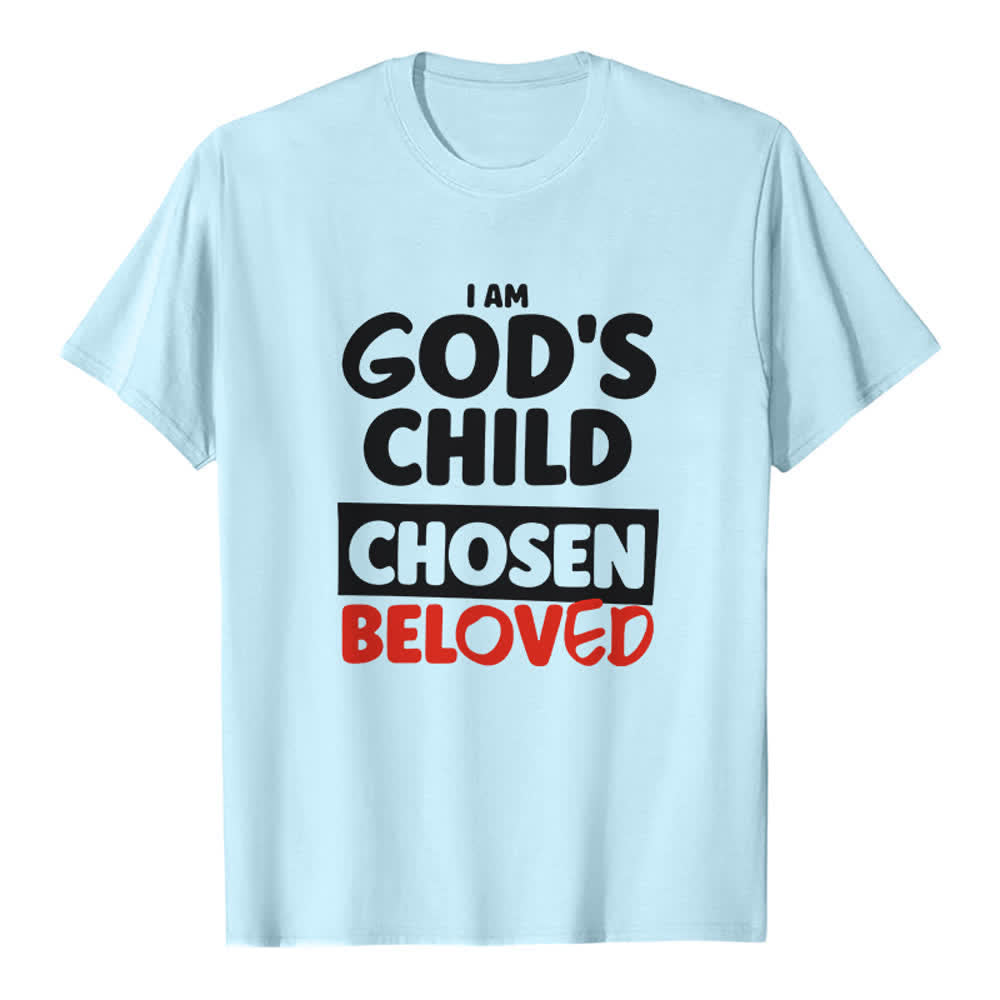 Christianartworkshop T-shirt premium God's Child avec typographie rétro audacieuse - Bleu - 2XL - image 5