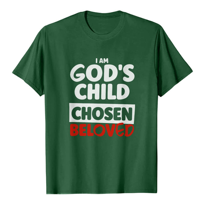 Christianartworkshop T-shirt premium God's Child avec typographie rétro audacieuse - Vert foncé - 2XL - image 4