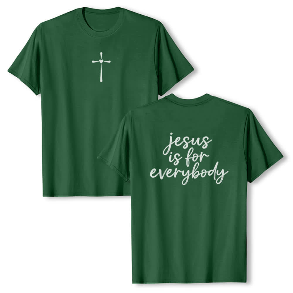 Christianartworkshop T-shirt premium « Jésus est pour tout le monde » - Vert foncé - 2XL - image 12